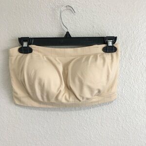 Cream Underoutfit Strapless Bandeau Bra Large